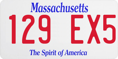 MA license plate 129EX5