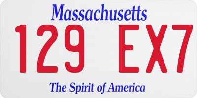 MA license plate 129EX7