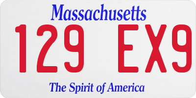 MA license plate 129EX9