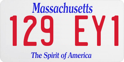 MA license plate 129EY1