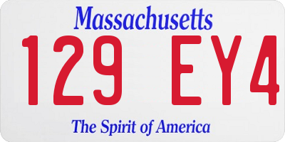 MA license plate 129EY4