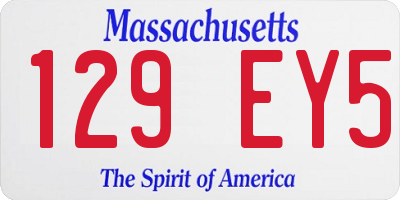 MA license plate 129EY5