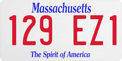 MA license plate 129EZ1