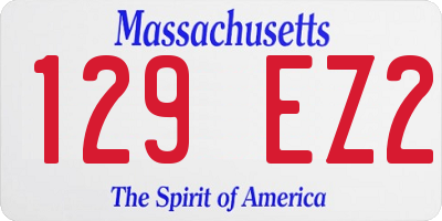 MA license plate 129EZ2