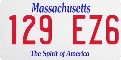 MA license plate 129EZ6