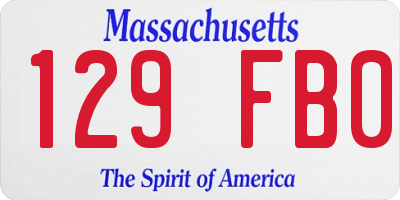 MA license plate 129FB0