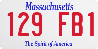 MA license plate 129FB1