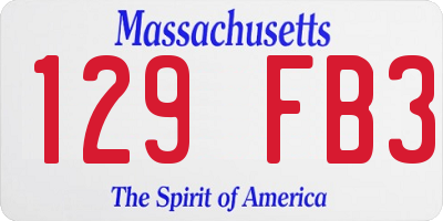 MA license plate 129FB3