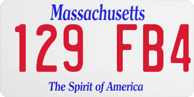 MA license plate 129FB4