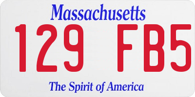 MA license plate 129FB5