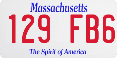 MA license plate 129FB6