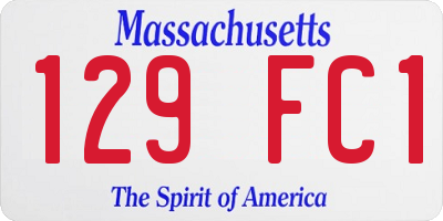 MA license plate 129FC1
