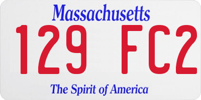 MA license plate 129FC2