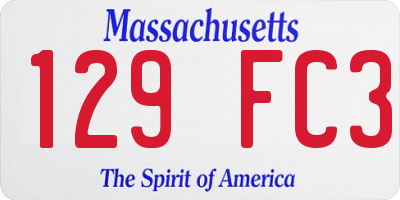MA license plate 129FC3