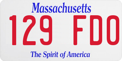 MA license plate 129FD0