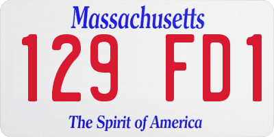 MA license plate 129FD1