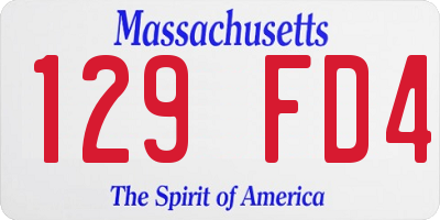 MA license plate 129FD4
