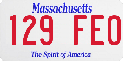 MA license plate 129FE0