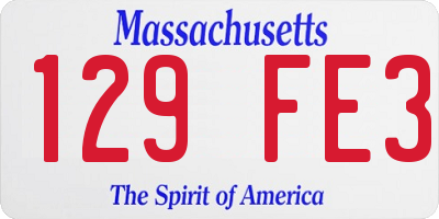 MA license plate 129FE3