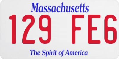 MA license plate 129FE6