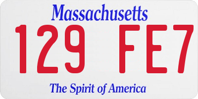 MA license plate 129FE7
