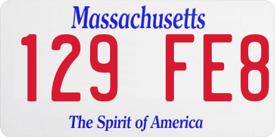 MA license plate 129FE8