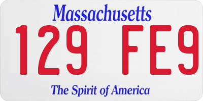 MA license plate 129FE9
