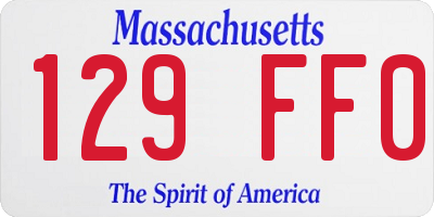 MA license plate 129FF0