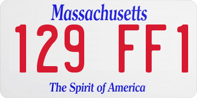 MA license plate 129FF1