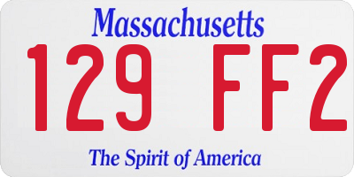 MA license plate 129FF2