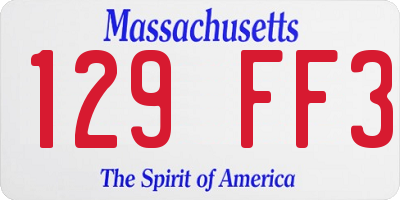 MA license plate 129FF3