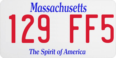 MA license plate 129FF5