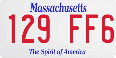 MA license plate 129FF6