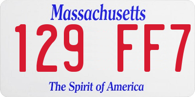 MA license plate 129FF7