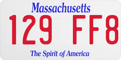 MA license plate 129FF8