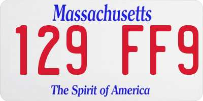 MA license plate 129FF9