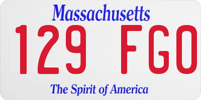 MA license plate 129FG0