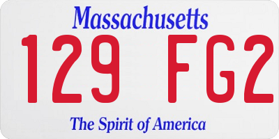 MA license plate 129FG2