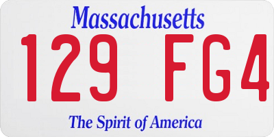MA license plate 129FG4