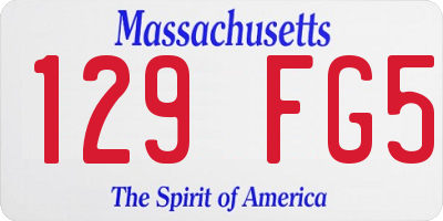 MA license plate 129FG5