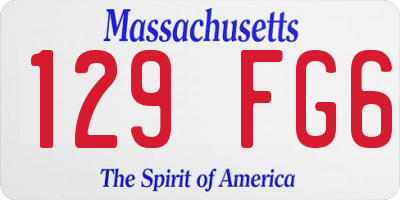 MA license plate 129FG6