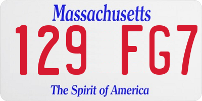 MA license plate 129FG7