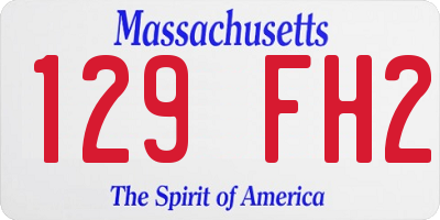 MA license plate 129FH2