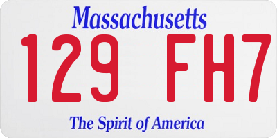 MA license plate 129FH7