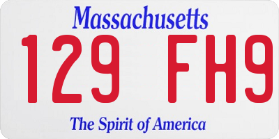MA license plate 129FH9
