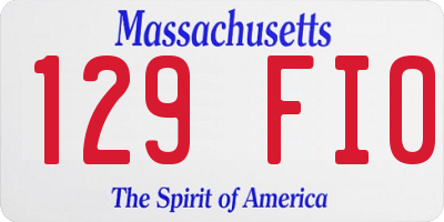MA license plate 129FI0