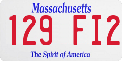 MA license plate 129FI2