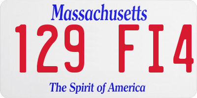 MA license plate 129FI4