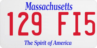 MA license plate 129FI5