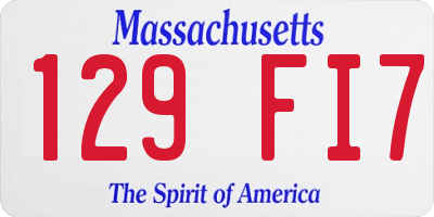 MA license plate 129FI7